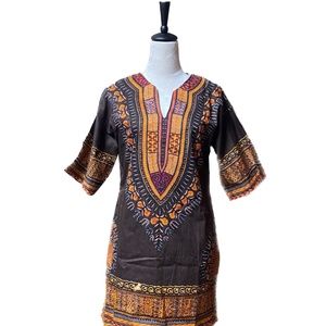 African Design Print Dress  - Size S/M